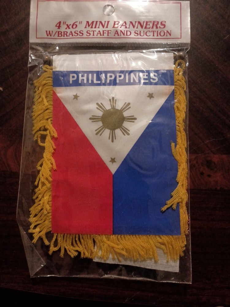 Philippines Car Flag Badge, 4" x 6"