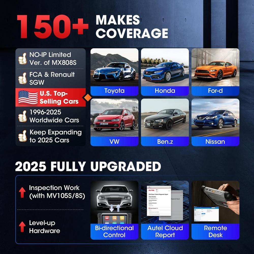 Autel MaxiCOM MK808S Bidirectional Diagnostic Scanner Tool Key Coding Android 11