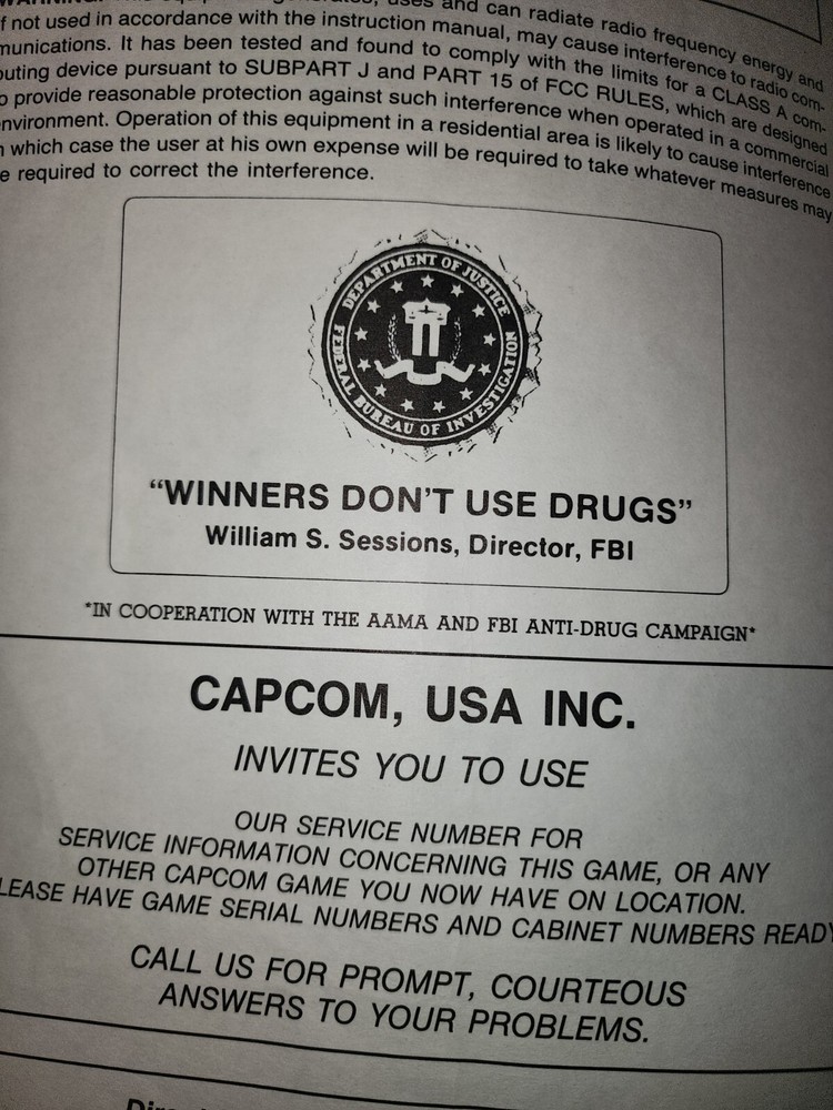 Final Fight Arcade Manual Capcom