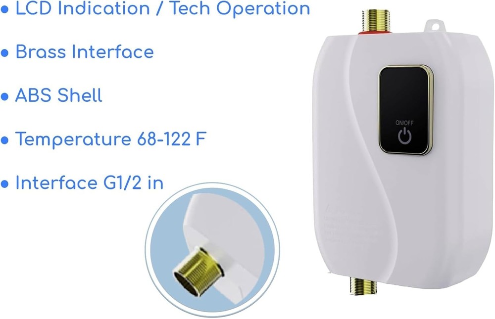 Compact Water Heater Electric Hot Water Heater Under Sink Mini - 3000W 110V