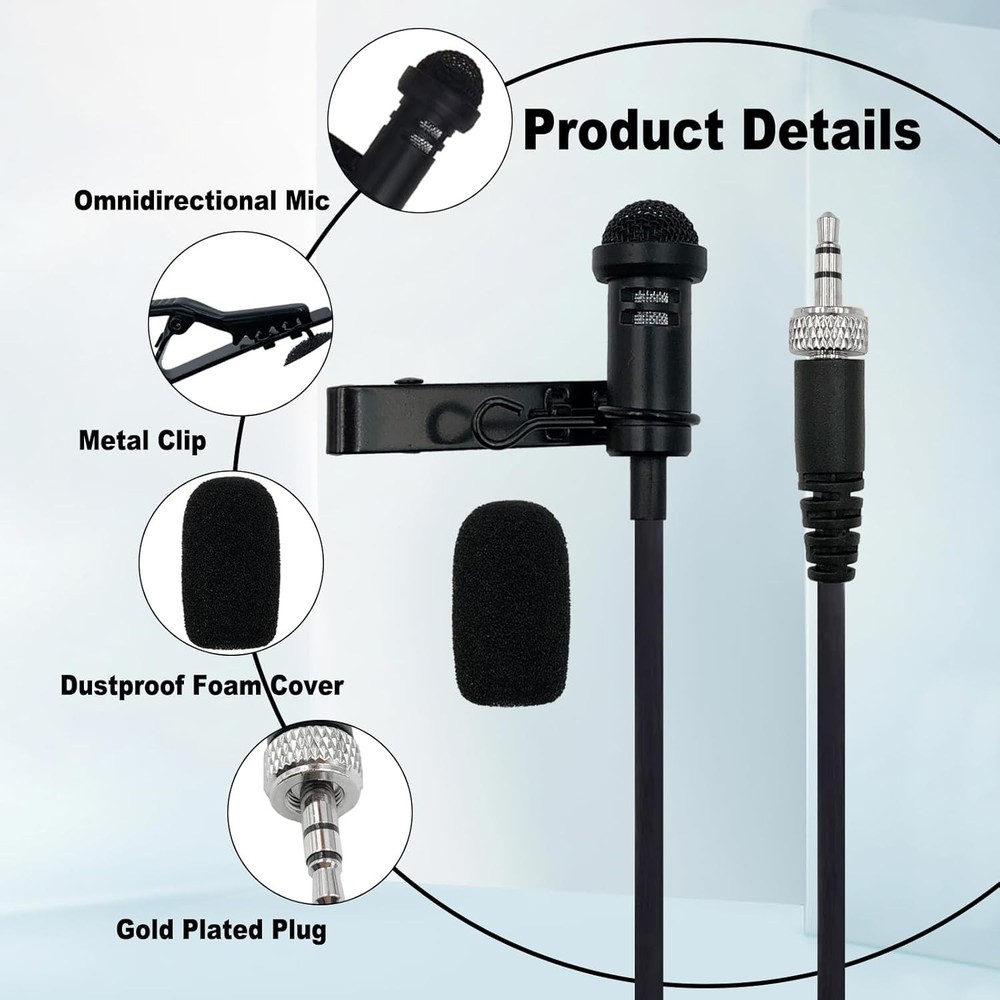 Lavalier Microphone for Sennheiser Wireless System Bodypack Transmitter, Omnidir