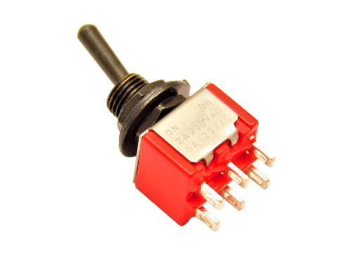 Switch Mini Toggle ON ON  2 way  DPDT Black  Tiaway