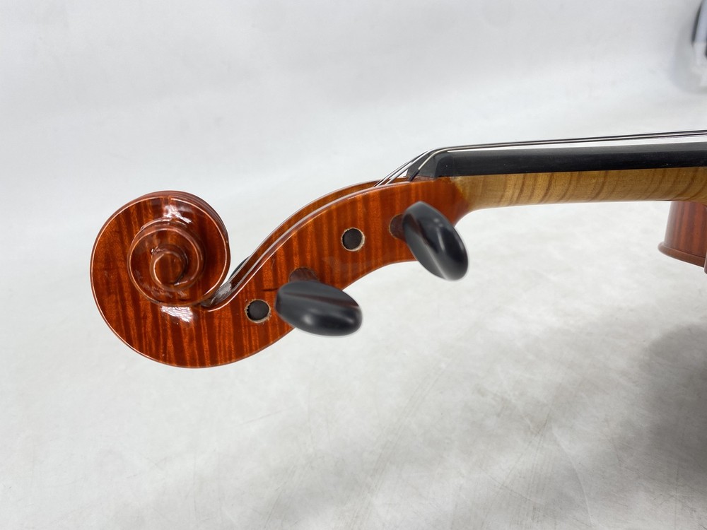 Premium 4/4 Violin Handmade One-Piece Flamed Maple Back Case Bow & Shoulder Rest