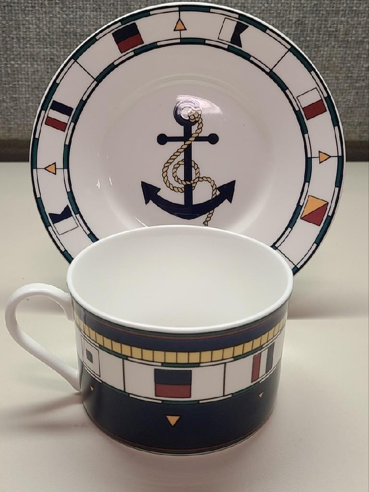 2 Sango Anchors Aweigh Cups & Saucers