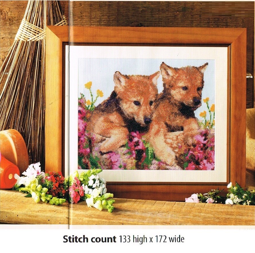 WOLF CUBS    CROSS  STITCH   PATTERN  ONLY  ALS  UY