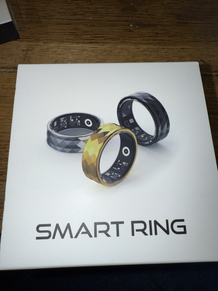 Smart Ring Black Geometric Design size 10 smart ring - Black -