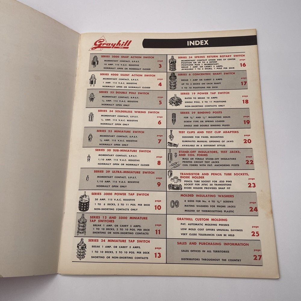 1959 Grayhill Inc Catalog Electronic Components Engineering Catalog G-300