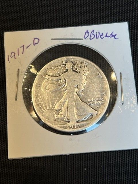 1917 D Obverse Walking Liberty Half Dollar
