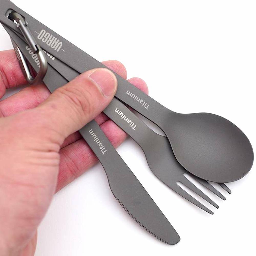 Titanium Spoon / Fork / Knife Set - Ultra-Light 1.3 OZ