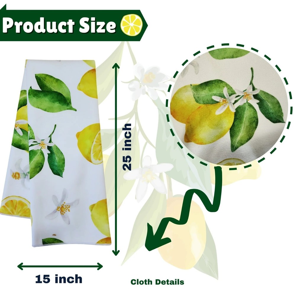 (2) Lemon Kitchen Kitchen Bathroom Bar Cotton Spring Summer NEW