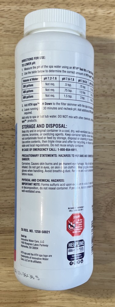 Hth Ph Decreaser 2.5lb New