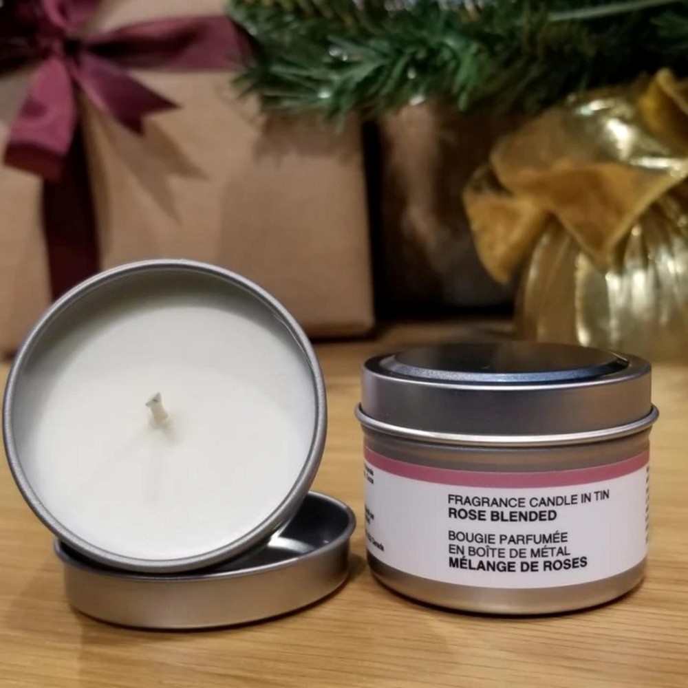 Rose Blended Scented Soy Candle in Tin - 6 Oz.