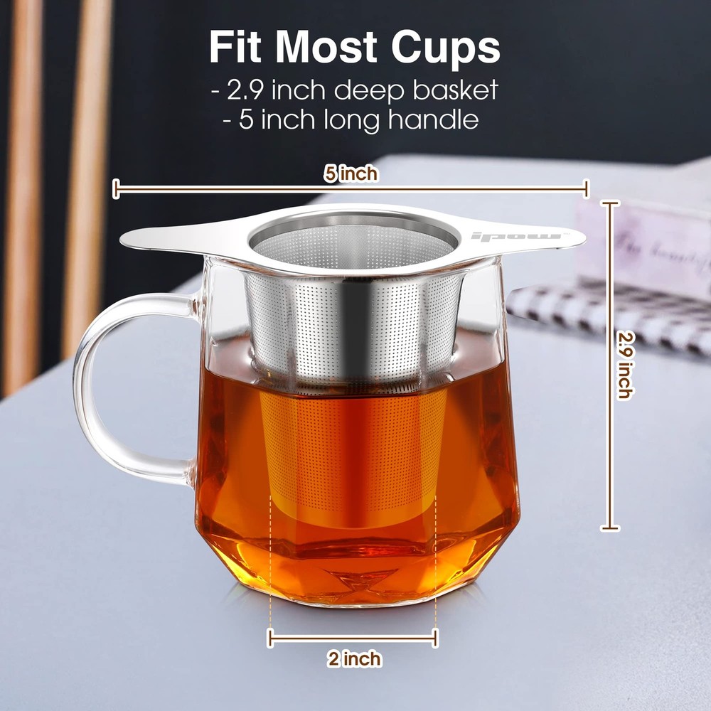 IPOW Reusable Stainless Steel Coffee Filter, Paperless Coffee Maker Strainer,...