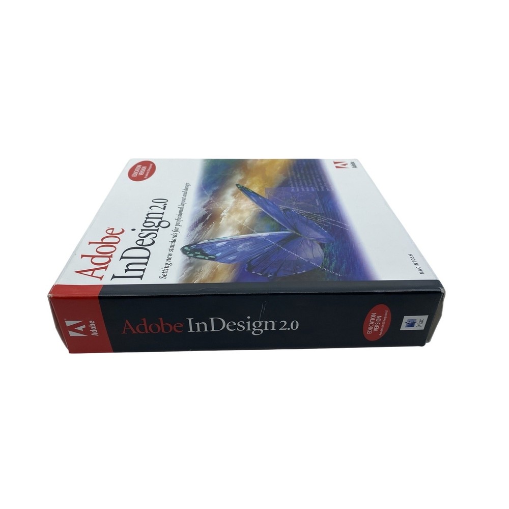 Adobe InDesign 2.0 Education Version Macintosh w/ Manuals and Original Box