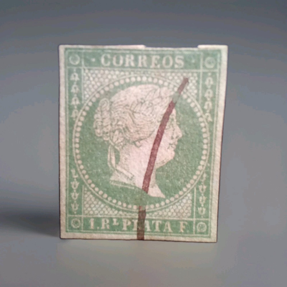 Spanish Green Stamp Scott 38 A 9