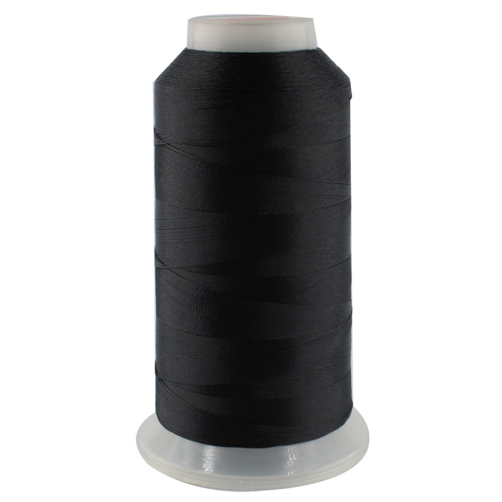 210D/3 Black Polyester Sewing Thread Spools 1333 Yards Heavy Duty Thread for ...