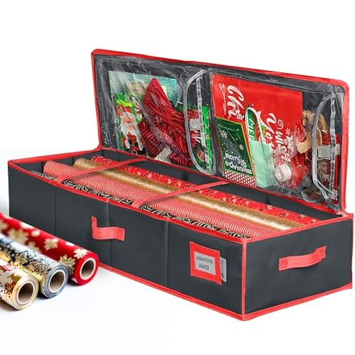 Premium Wrapping Paper Storage Container -Durable Material 600D tear-proof -