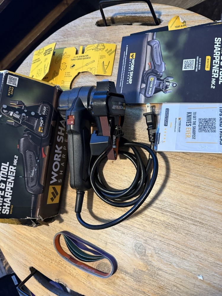 Work Sharp Knife and Tool Sharpener with extra replacement belts (WSKTS2)