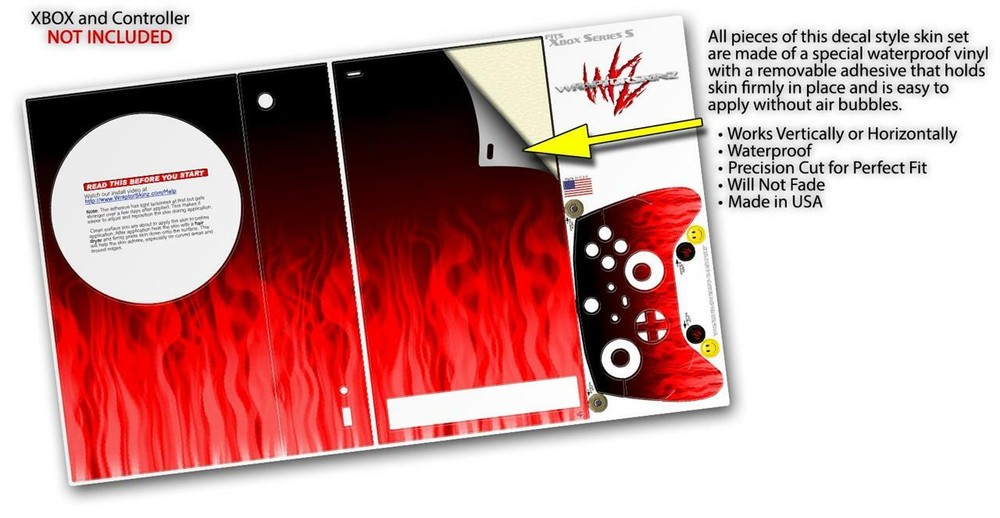 Skins XBOX Series S Console Controller Fire Red