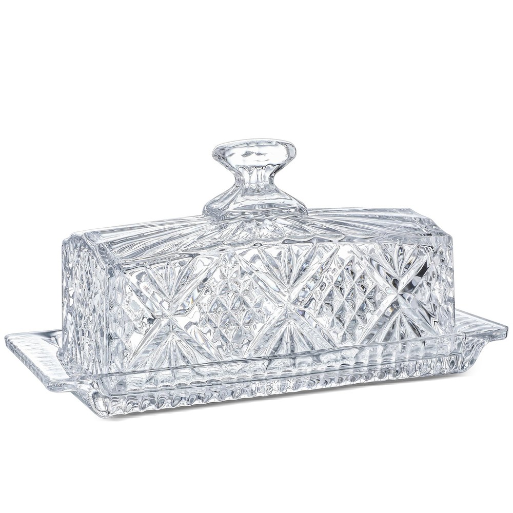 Butter Dish with Lid Dublin Crystal Collection 8 Clear