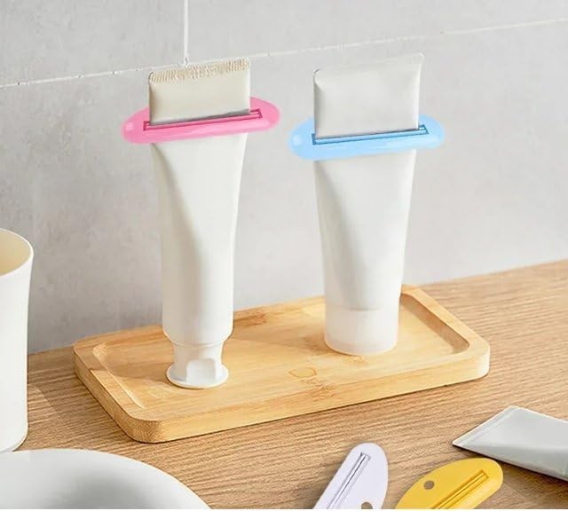 5 PCS White Plastic Toothpaste Tube Squeezer Dispenser Toothpaste Clips