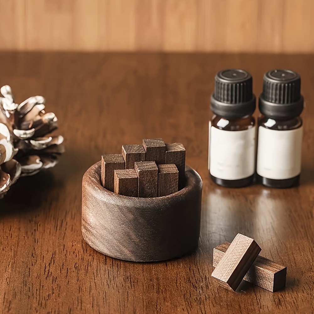 Walnut Stack Essential Oil Diffuser, Slow Release Fragrance, Office Stick Set