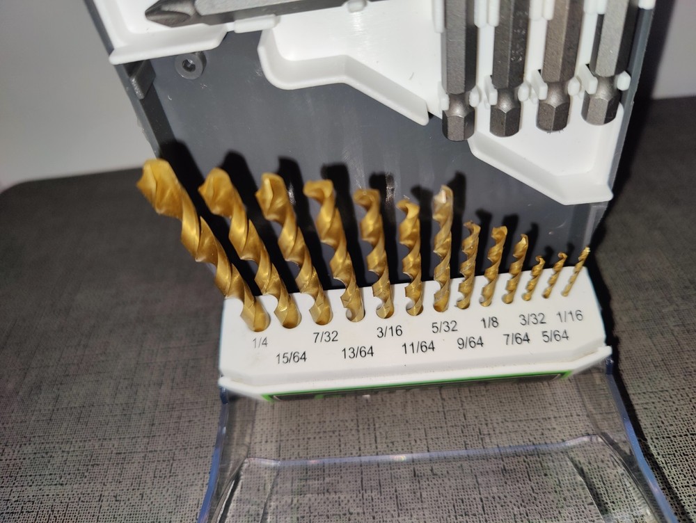 Drill/Driver Bit Set 19 Piece Genesis Gadb19-Titanium Coated Drill Bits-New