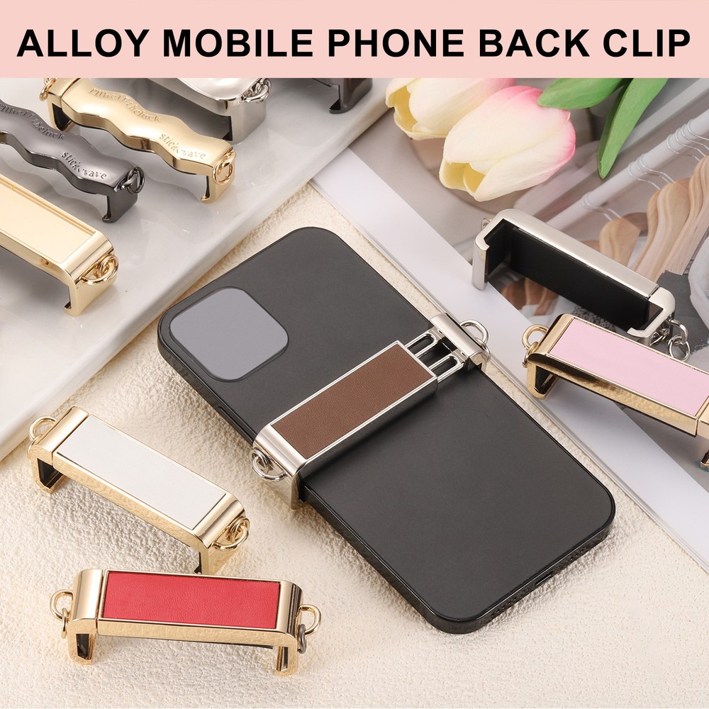 Metal Phone Clip, Single Pull Mobile Phone Back Clamp, Gun Black