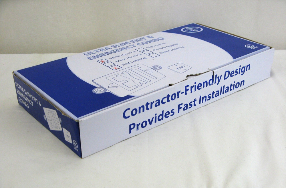 Red LED Exit Signs Emergency Light Combo with Battery Backup & Instructions