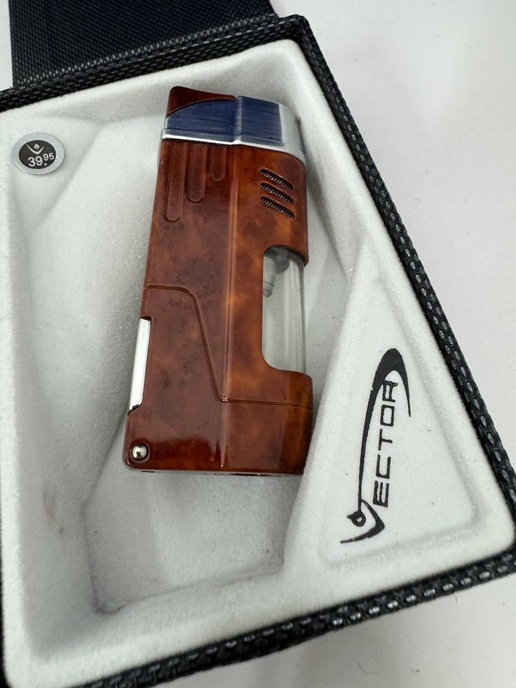 Vector Delta - Double Jet Flame Torch Lighter - Mahogany Marble - New