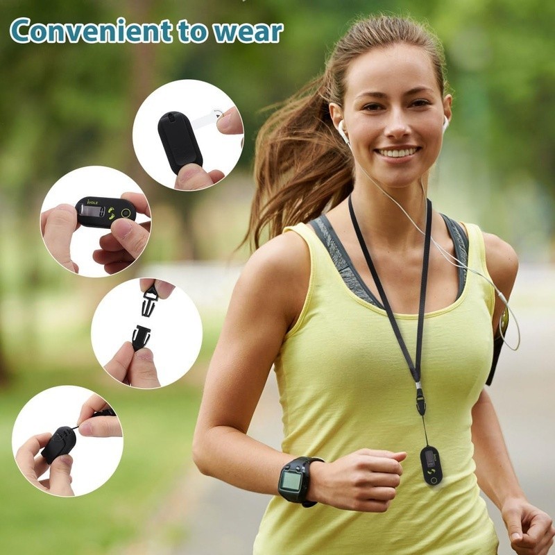 3D Electronic Pedometer Compact Lightweight Accurate Step Tracker Fitness Tool