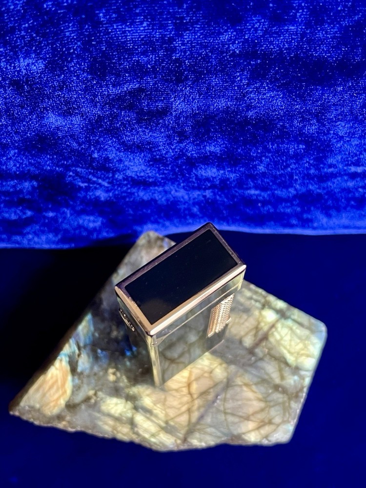 Dunhill Lighter Vintage Black Lacquer Rollagas Mint Condition Work 1 Year Warran