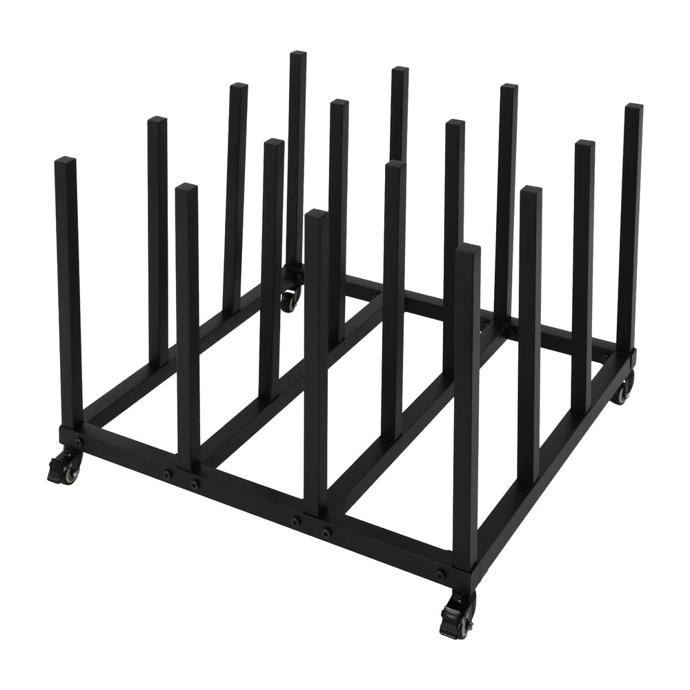 Mobile File Roll Organizer Blueprint Storage Stand 16 Rolls Capacity Rack Black