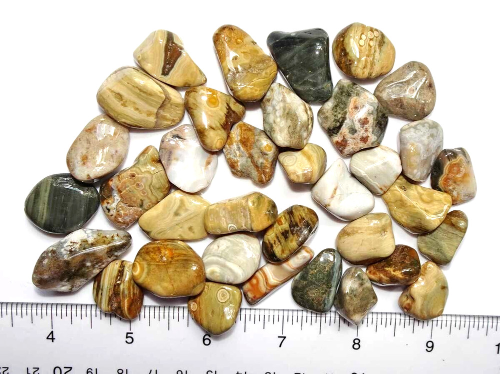 Ocean Jasper - 5 ounces Medium/Small Tumbled Stones rt462x