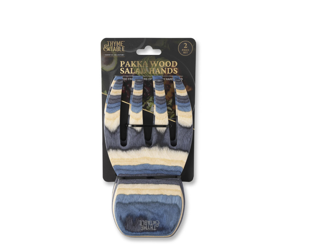 Thyme & Table Blue Wood Salad Hand Set