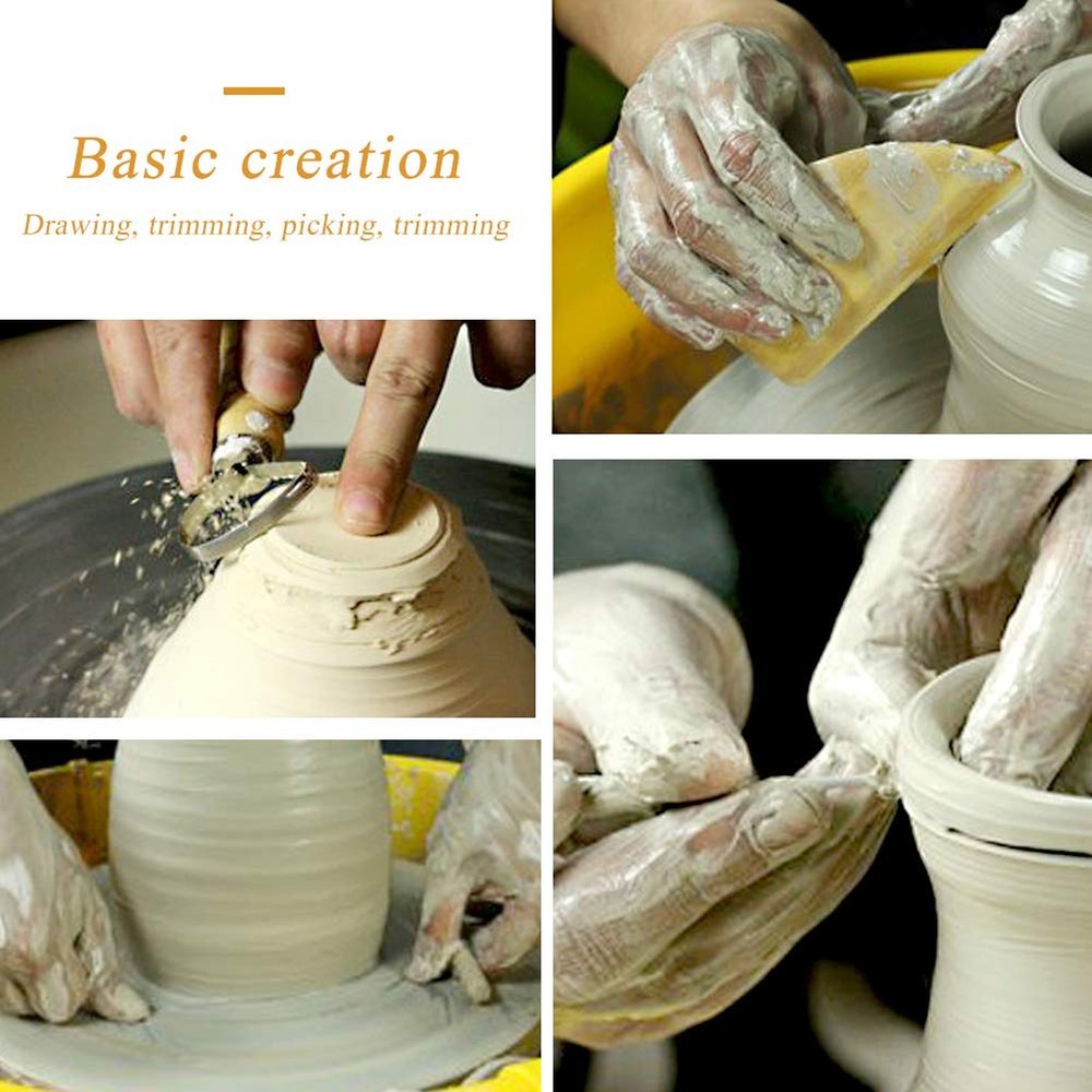 8 Pieces Pottery Tools, Clay Tools, Cay Sculpting Tool for Beginner Level Pot...
