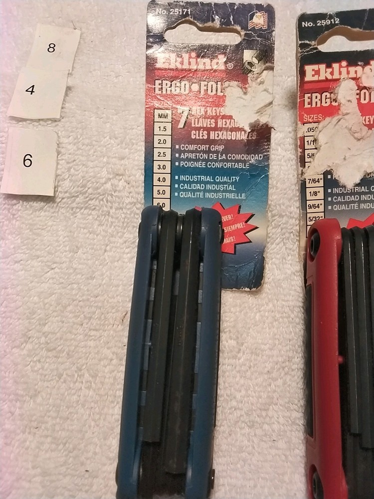 2pc EKLIND FOLDING HEX SET SAE/MM