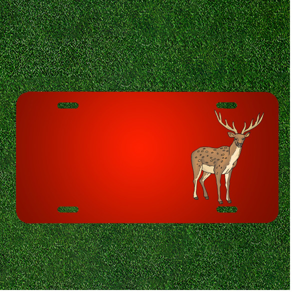 Custom Personalized License Plate With Add Names To Large Deer Wild Forest