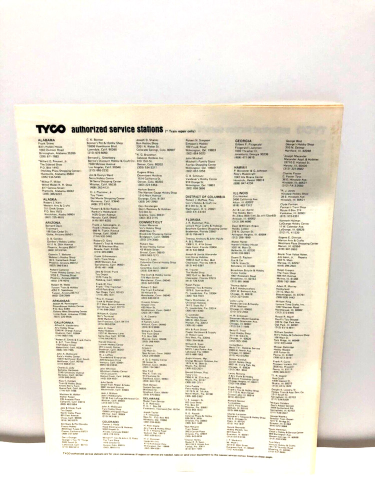 3-Pack Vintage Tyco Documents Set - See Description for Document Titles