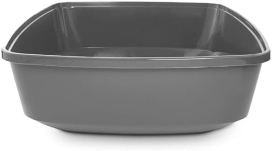 Classic Charcoal Open Cat Litter Box - Spacious, Stylish & Eco-Friendly