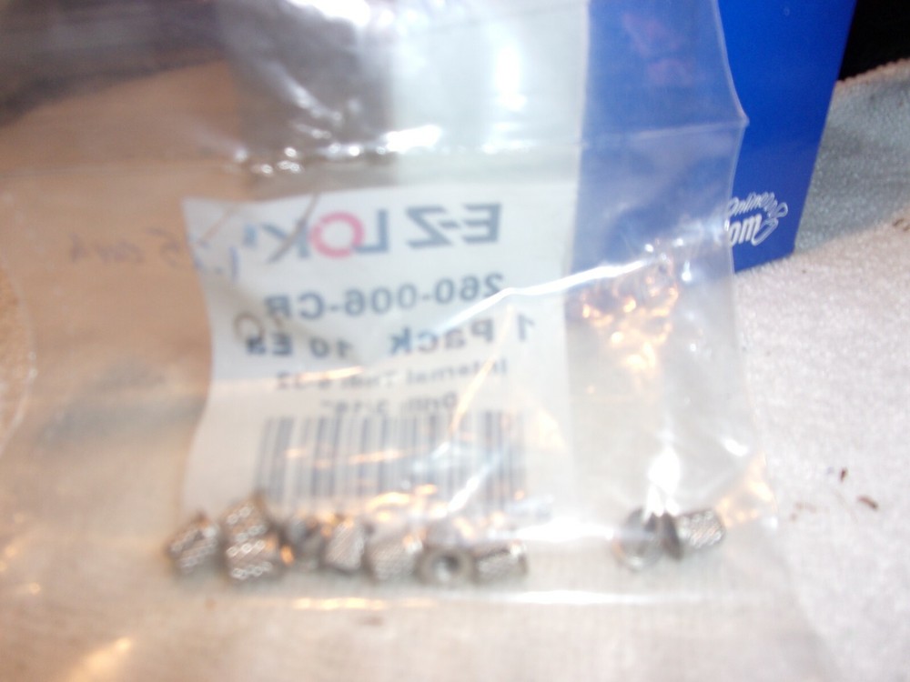 (10) 6-32 Stainless Flanged Design Press Insert for Plastic