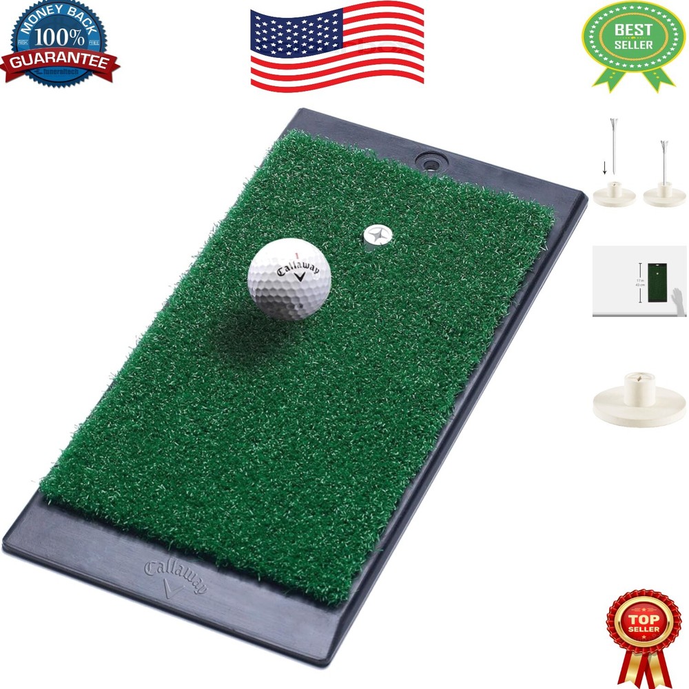 Durable 24" x 12" Golf Hitting Mat with Weighted Rubber Base for Stability