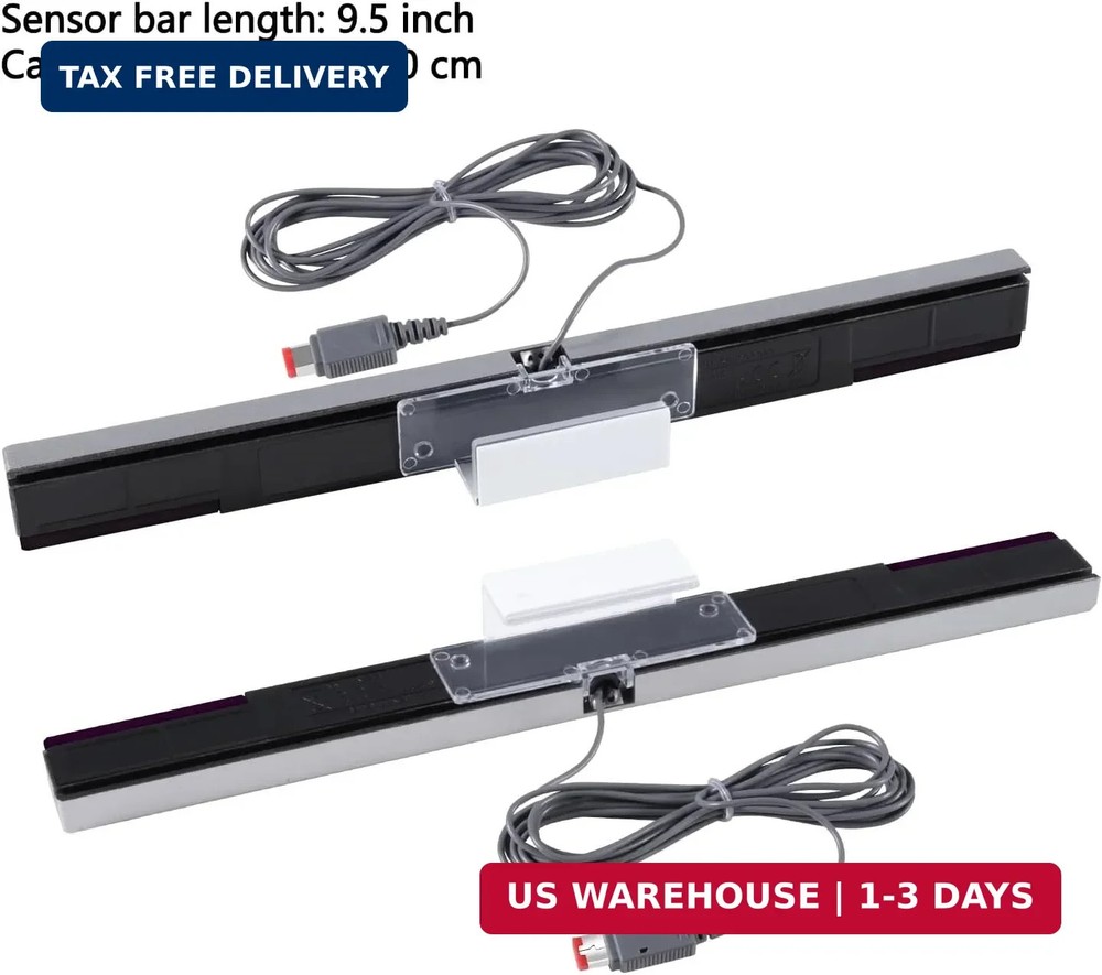 Aokin Sensor Bar for Wii, Replacement Wired Infrared Ray Sensor Bar for Nintendo