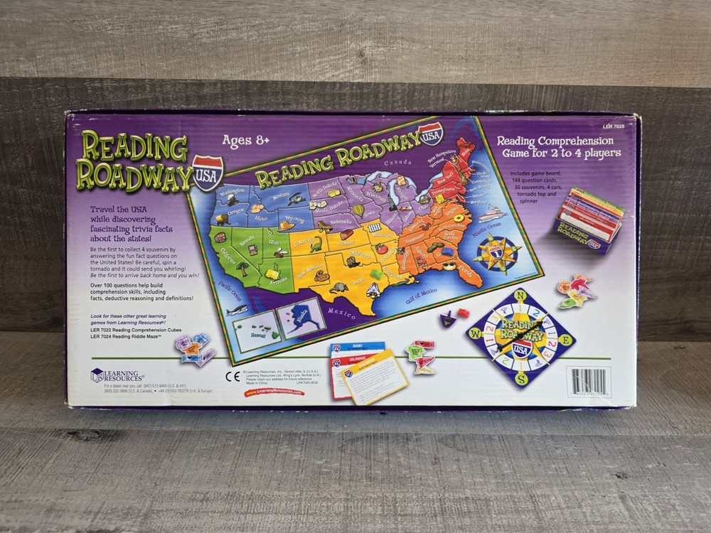 Learning Resources Reading Roadway Comprehension Game US Map Home School b205