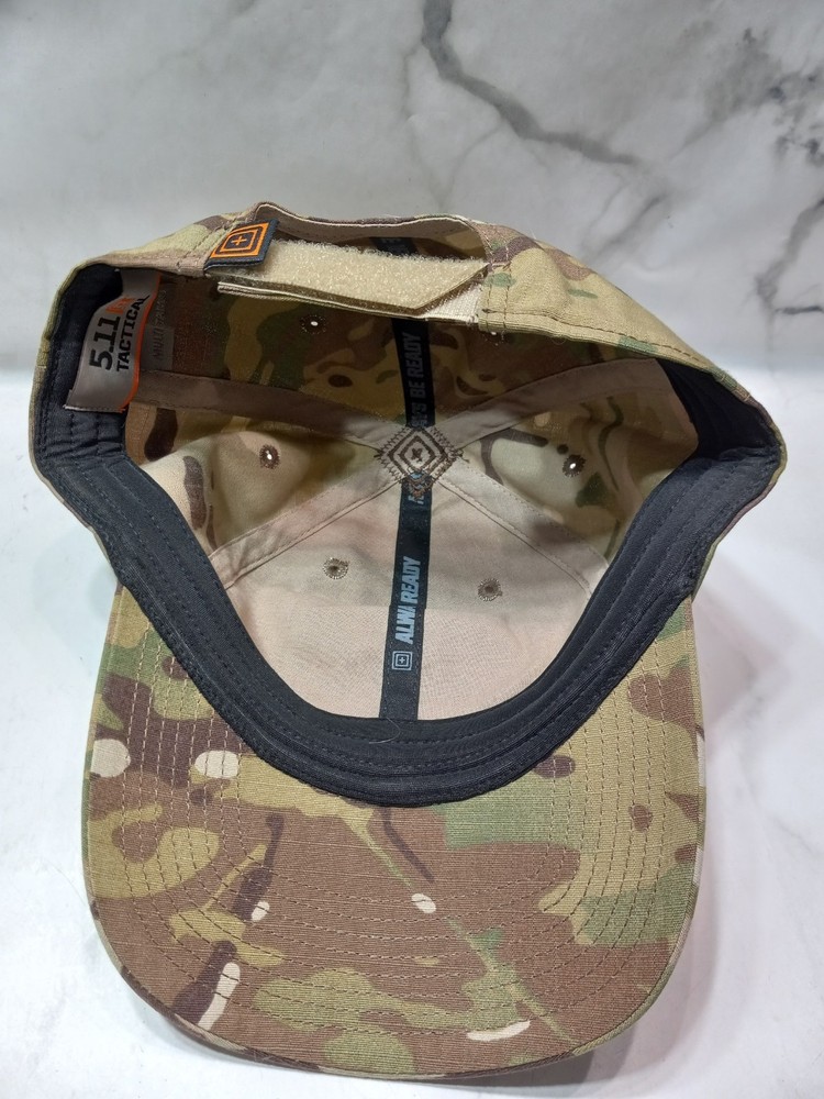 5.11 Flag Bearer Tactical Strapback Hook and Loop Patch Cap Hat Multicamo