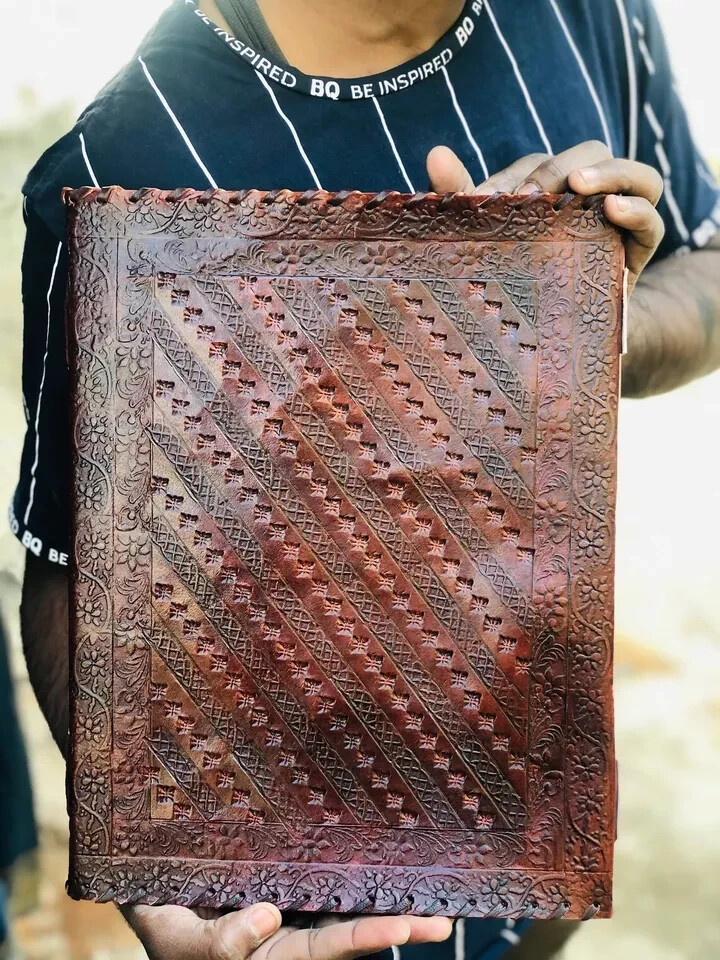 Leather Ring Grimoire Binder Binder Cover Notebook School Folder Seven Stone