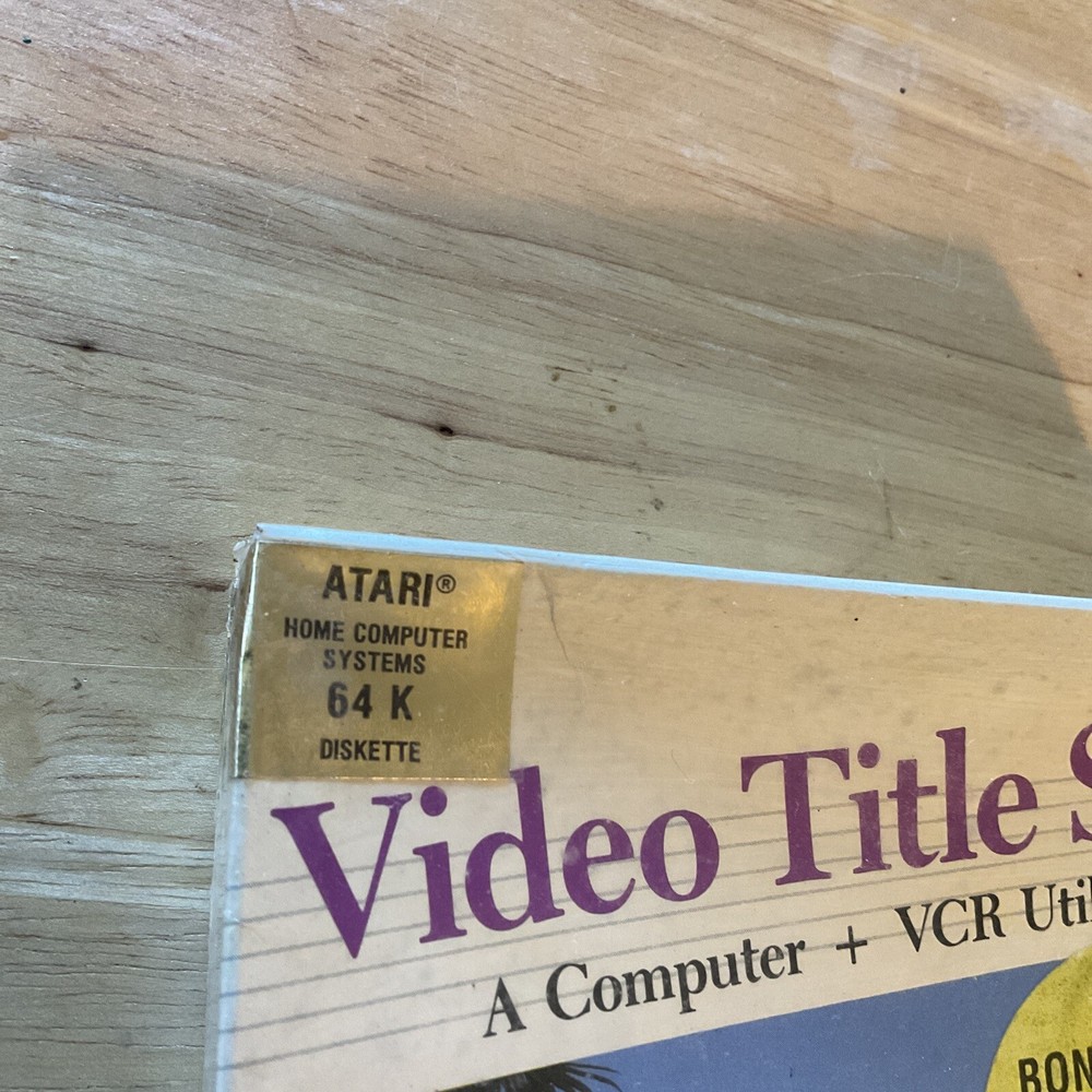 Video Title Shop A Computer & VCR Utility by Datasoft for Atari 64K 1987