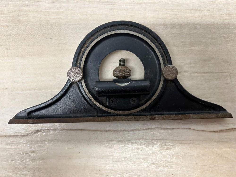 Vintage Metal Machining Woodworking Protractor Tool Head Level