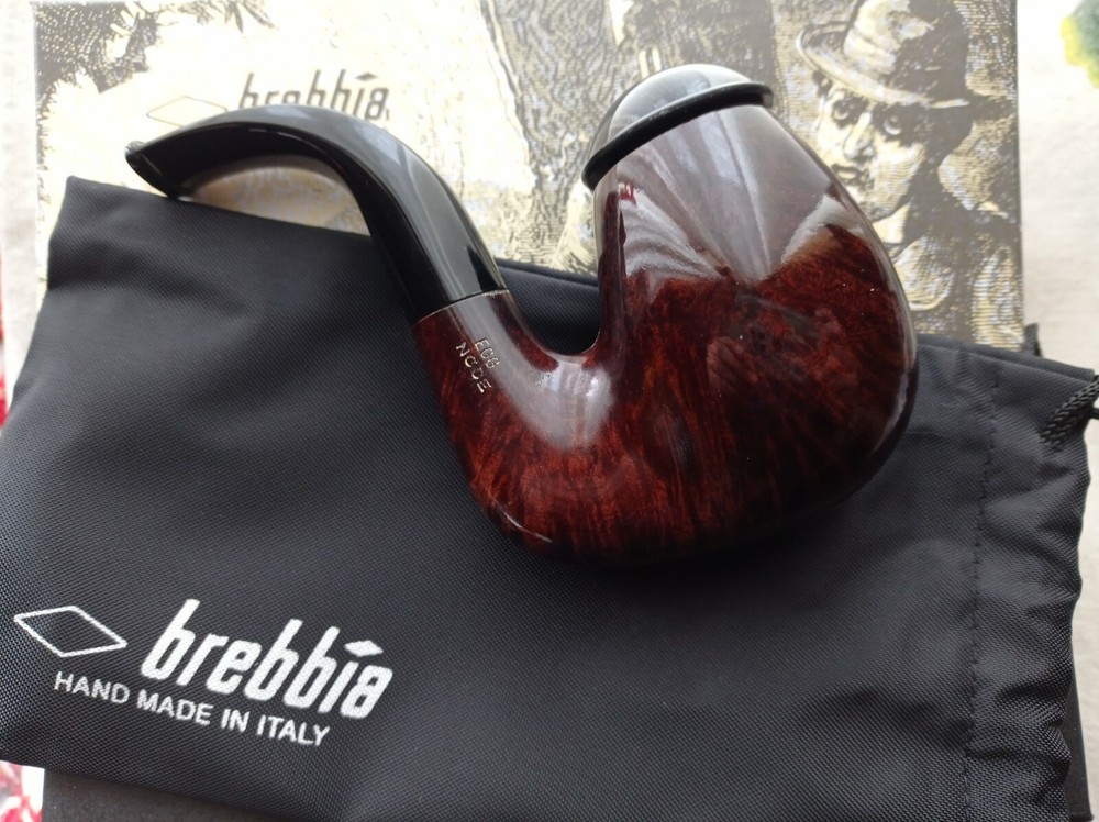 pipe Brebbia Egg Hat Walnut smooth briar handmade no filter gr.91 oz.3,2 new