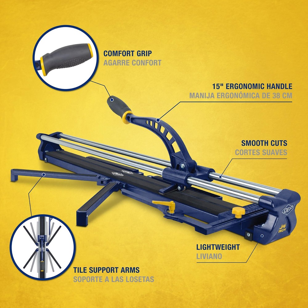 QEP 36" Slimline Manual Cutter with Replaceable Tungsten-carbide 7/8"...